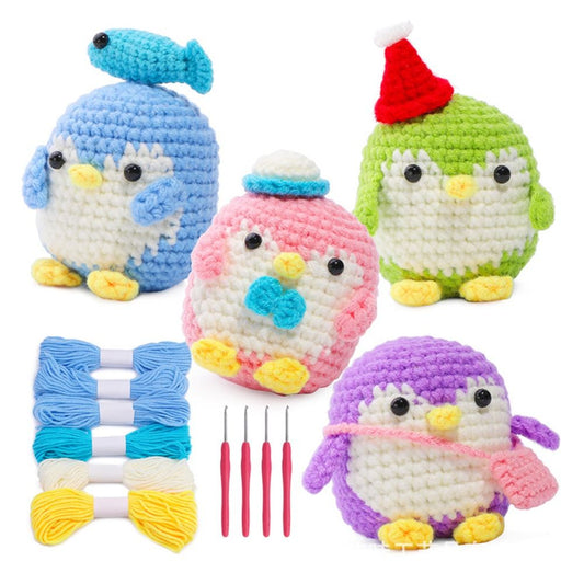 Penguin Family Hand-Crochet Material Kit