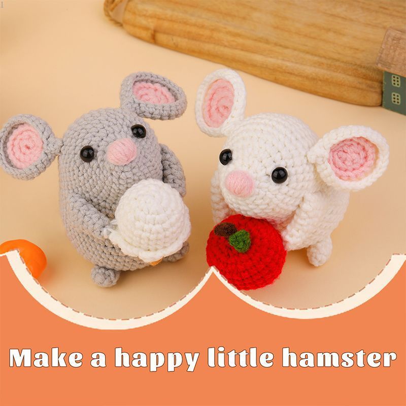 Two mice hand-crocheted material bag