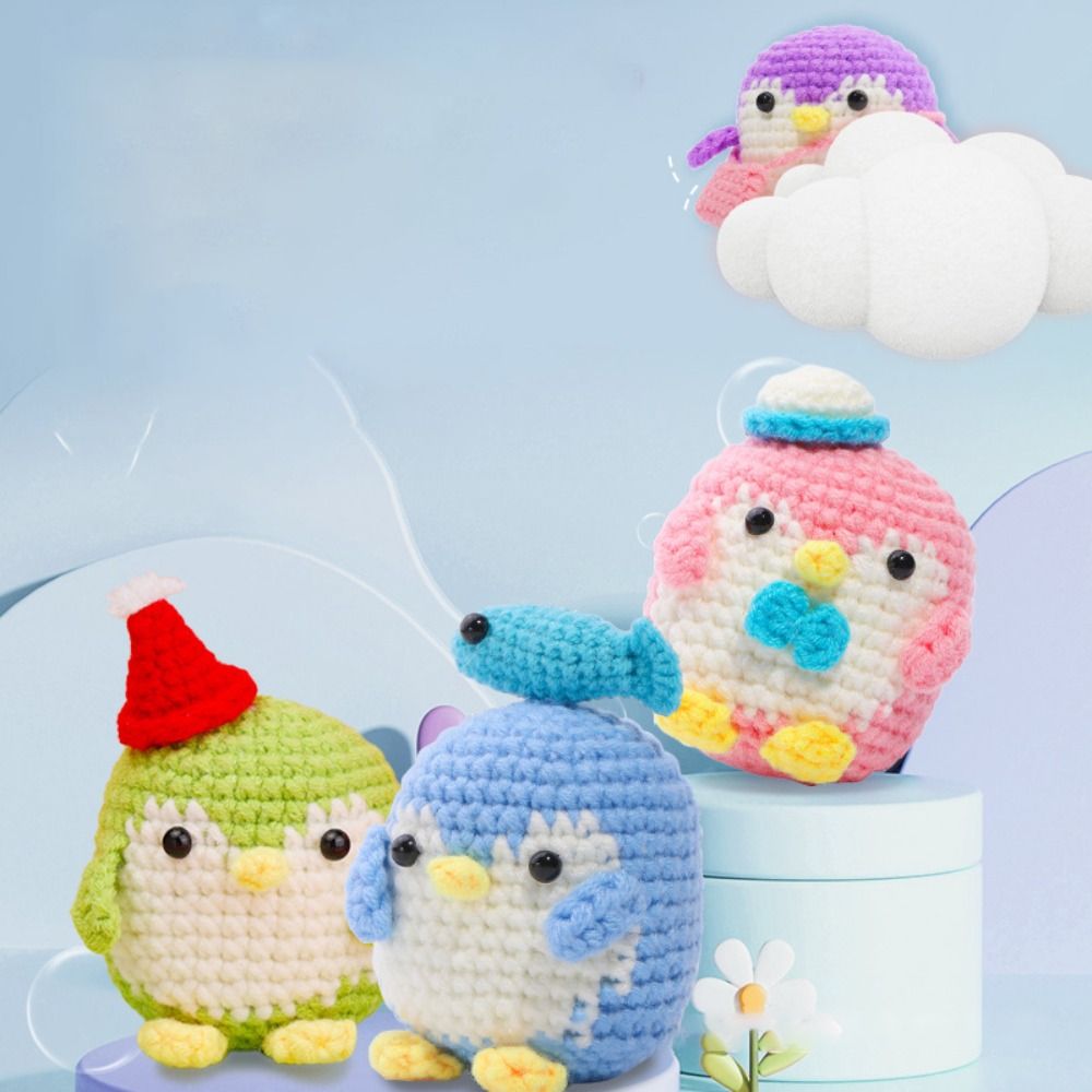 Penguin Family Hand-Crochet Material Kit