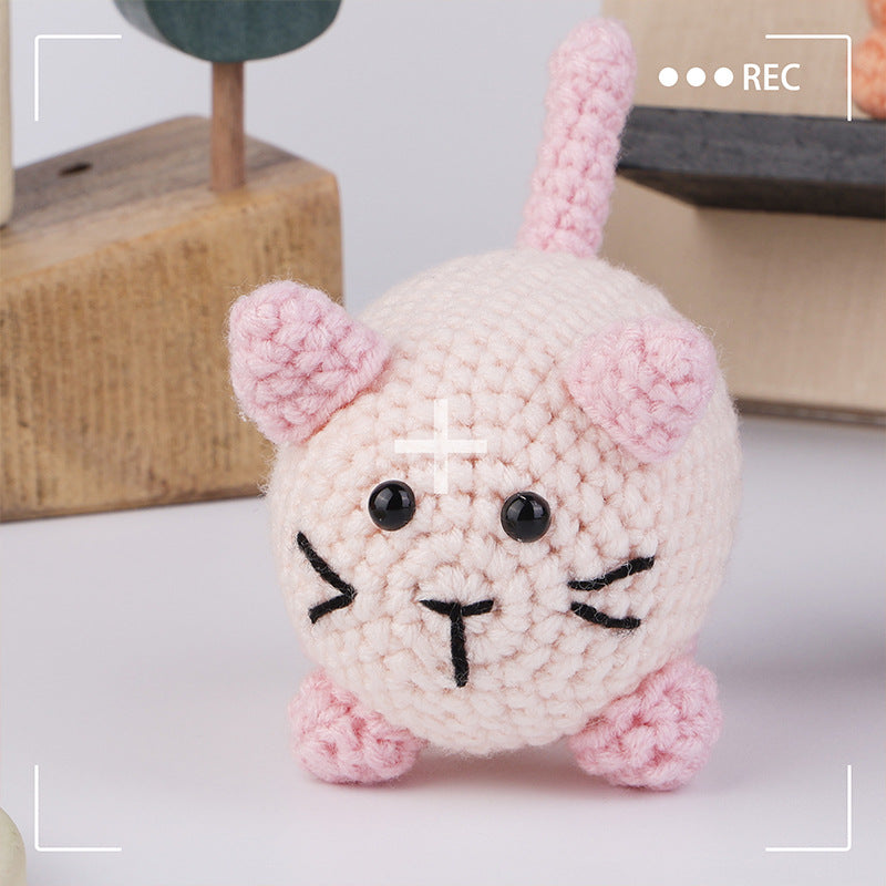 Pink Cat Hand Crochet Material Kit