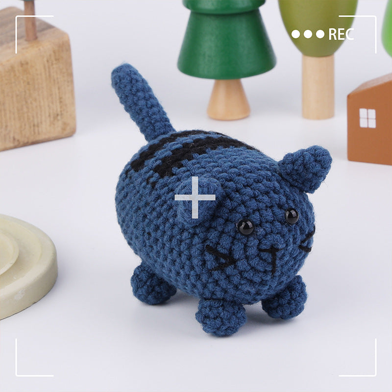 Blue Cat Hand Crochet Material Kit