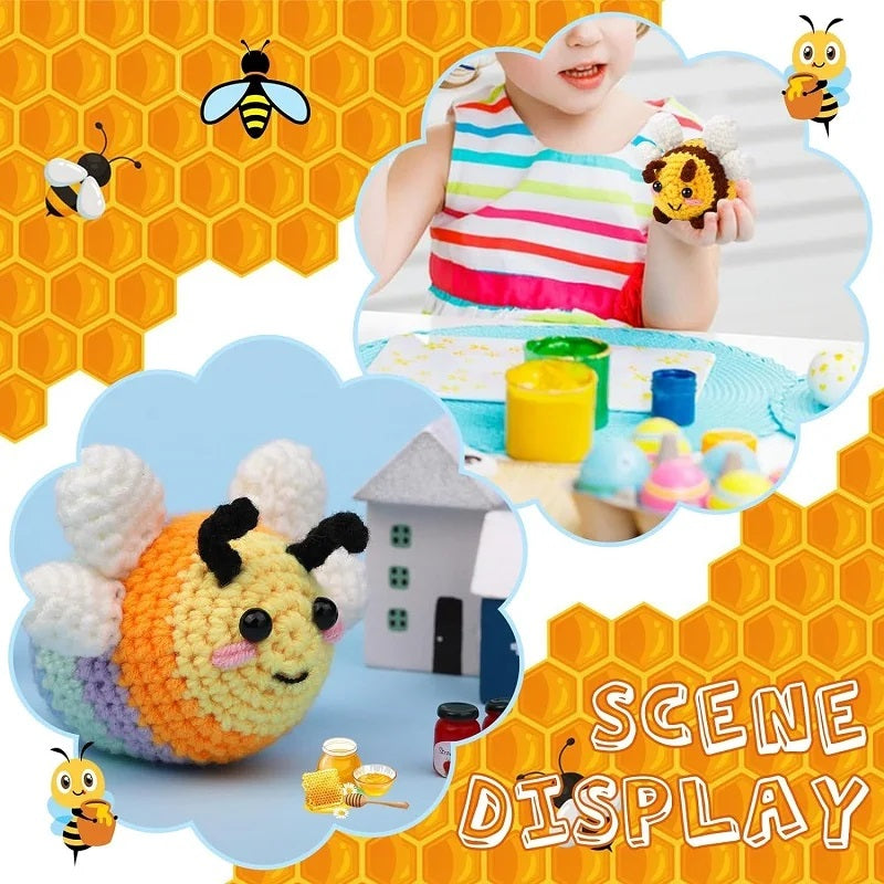 Big Bee + Colorful Bee Combination Hand-Crochet Material Pack