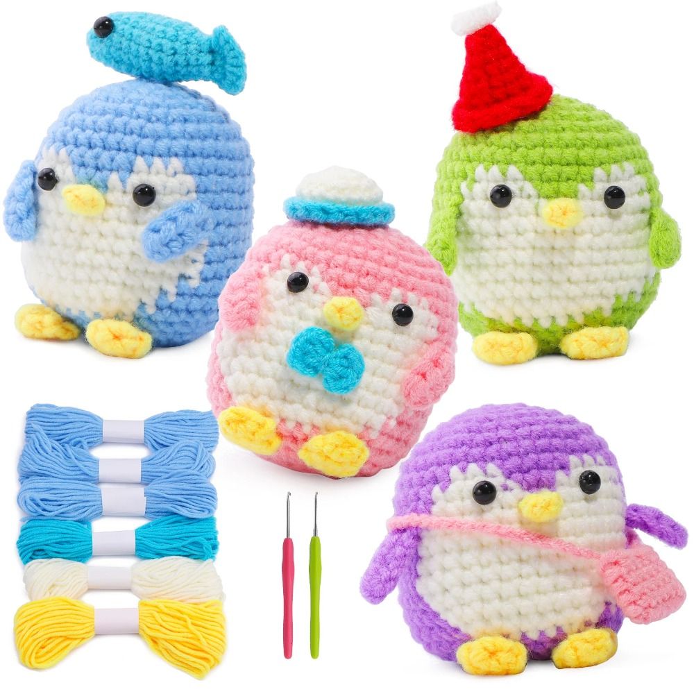 Penguin Family Hand-Crochet Material Kit