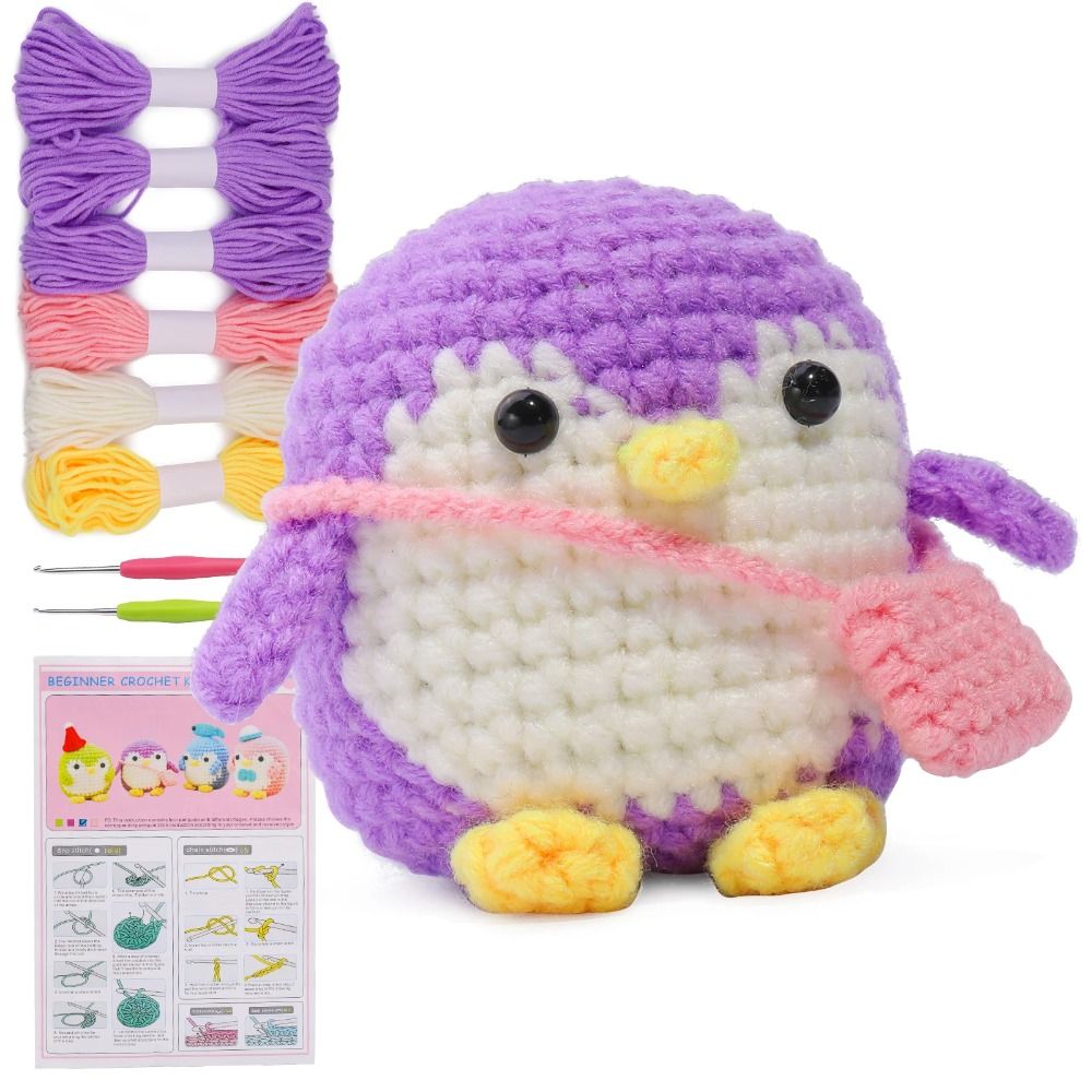 Penguin Family Hand-Crochet Material Kit