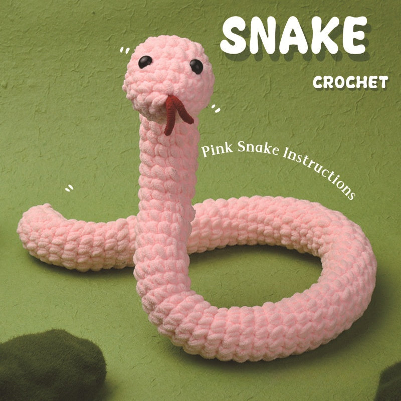 Pink ice line snake hand-crocheted material package