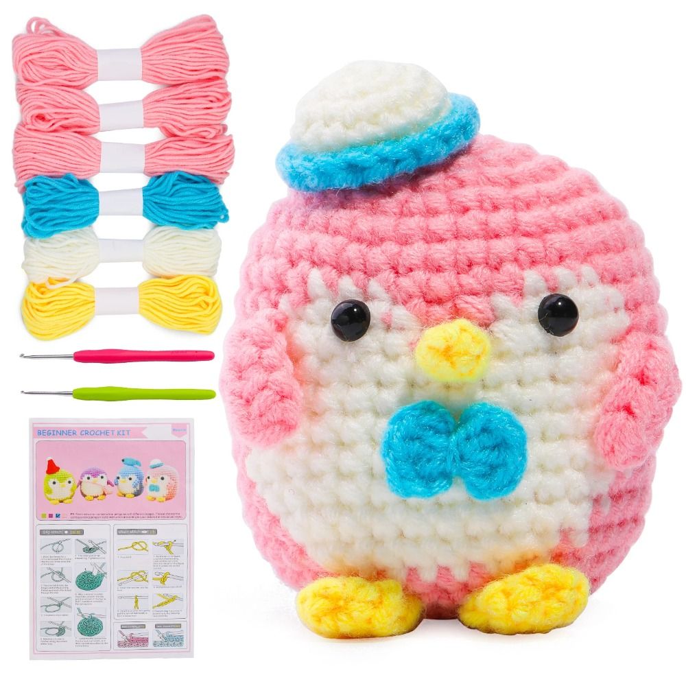 Penguin Family Hand-Crochet Material Kit