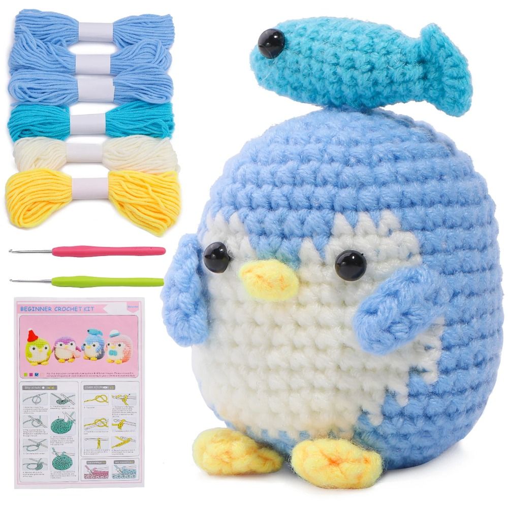 Penguin Family Hand-Crochet Material Kit