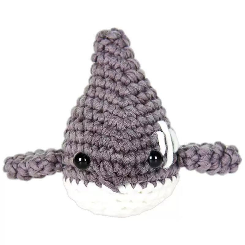 DIY Crochet Shark Kit for Beginners – Complete Amigurumi Crochet Set with Yarn, Hooks & English Instructions | Cute Handmade Plush Animal Craft Kit