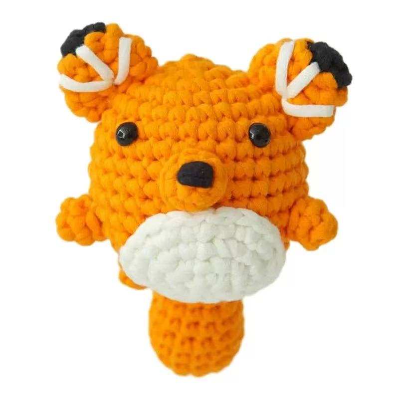 DIY Crochet Fox Kit for Beginners – Cute Handmade Knitting Animal Plush Craft Set with Yarn and Tools