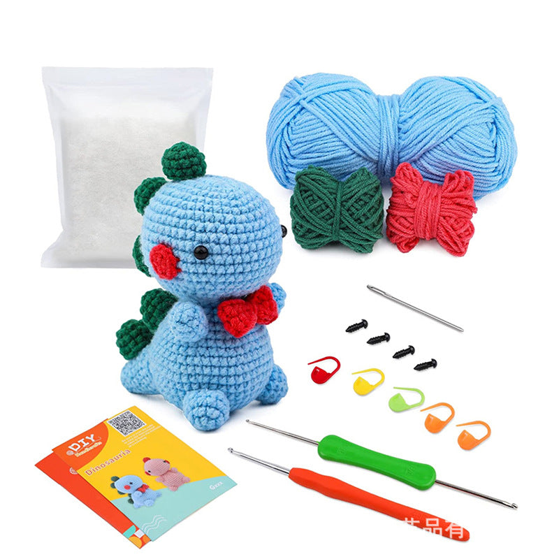 Blue Dinosaur Hand Crochet Material Kit