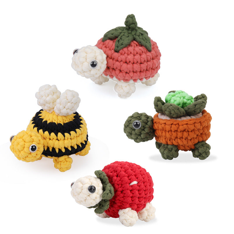 Little bee and turtle handmade crochet material package