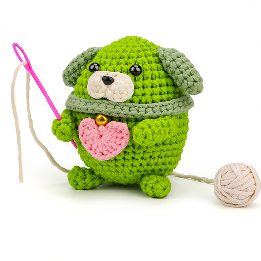 Avocado Cotton Puppy Hand-Crochet Material Kit