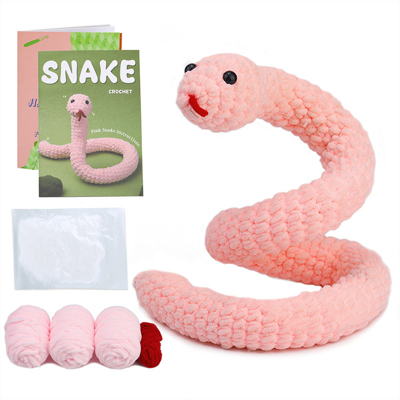 Pink ice line snake hand-crocheted material package