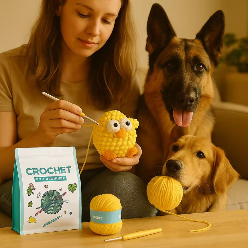 DIY Crochet Chick Keychain Kit for Beginners – Complete Amigurumi Crochet Set with Yarn, Hooks & English Instructions | Cute Handmade Plush Craft Kit