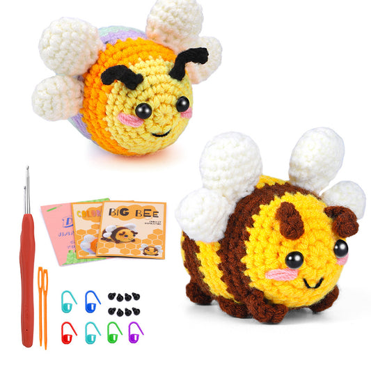 Big Bee + Colorful Bee Combination Hand-Crochet Material Pack