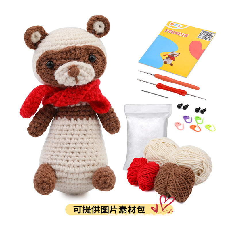 Snow Ferret Hand Crochet Material Kit