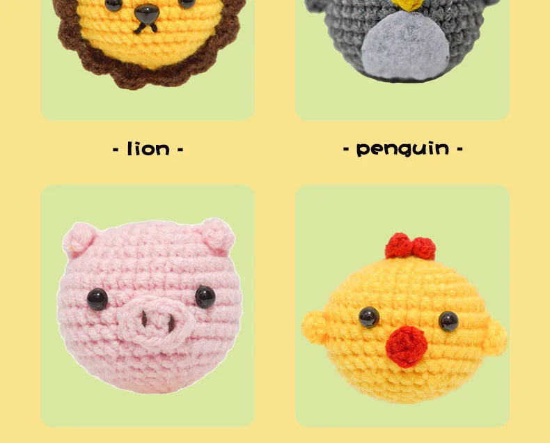 8-Piece Animal Crochet Kit for Beginners