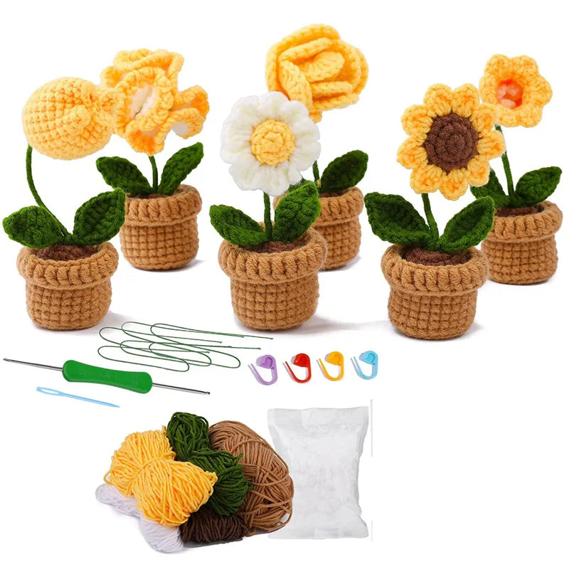 Tulip, Sunflower, Daisy & Lily DIY Yarn Set