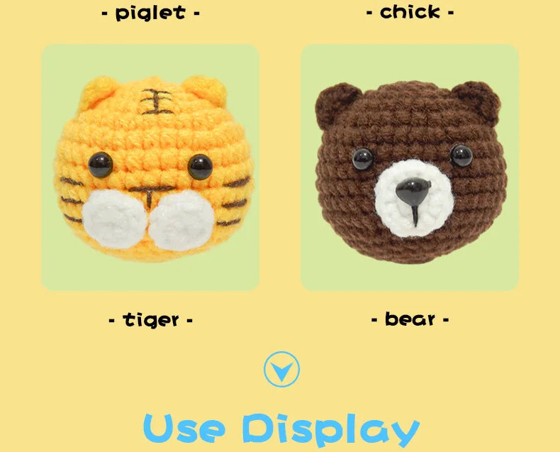 8-Piece Animal Crochet Kit for Beginners