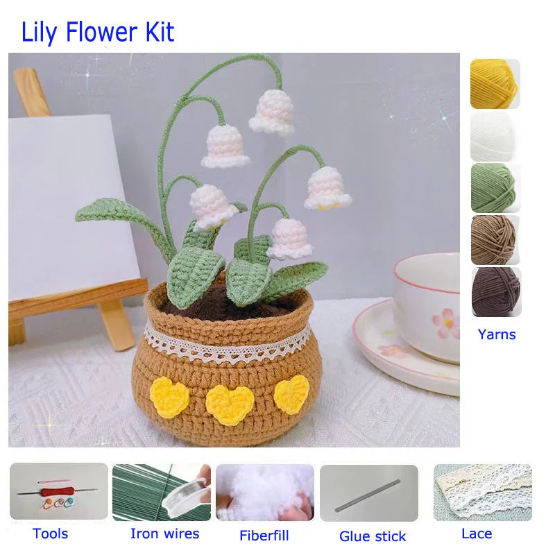 Tulip, Sunflower, Daisy & Lily DIY Yarn Set
