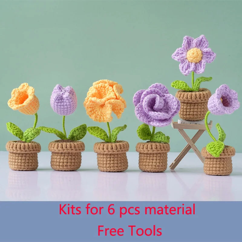 Tulip, Sunflower, Daisy & Lily DIY Yarn Set