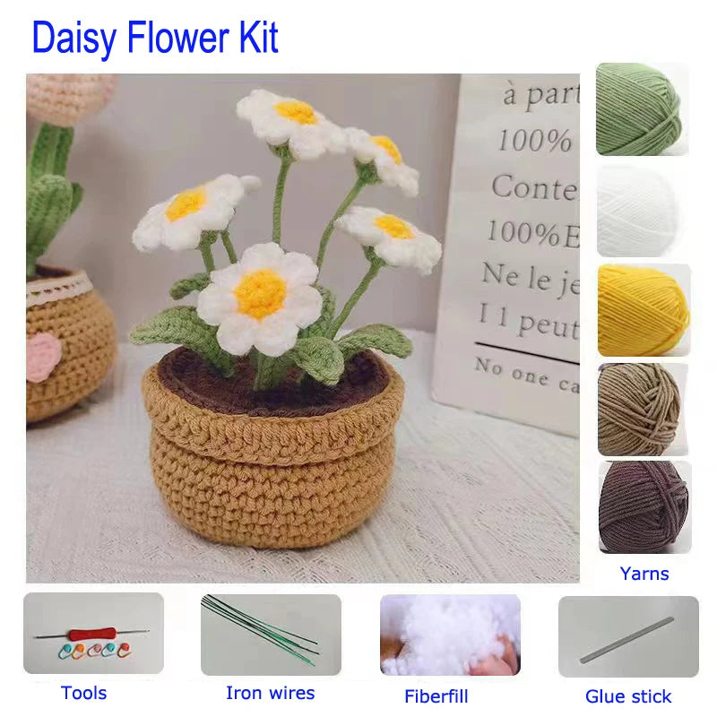 Tulip, Sunflower, Daisy & Lily DIY Yarn Set