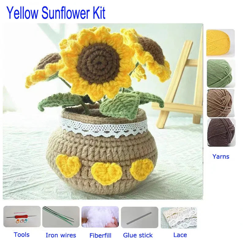 Tulip, Sunflower, Daisy & Lily DIY Yarn Set