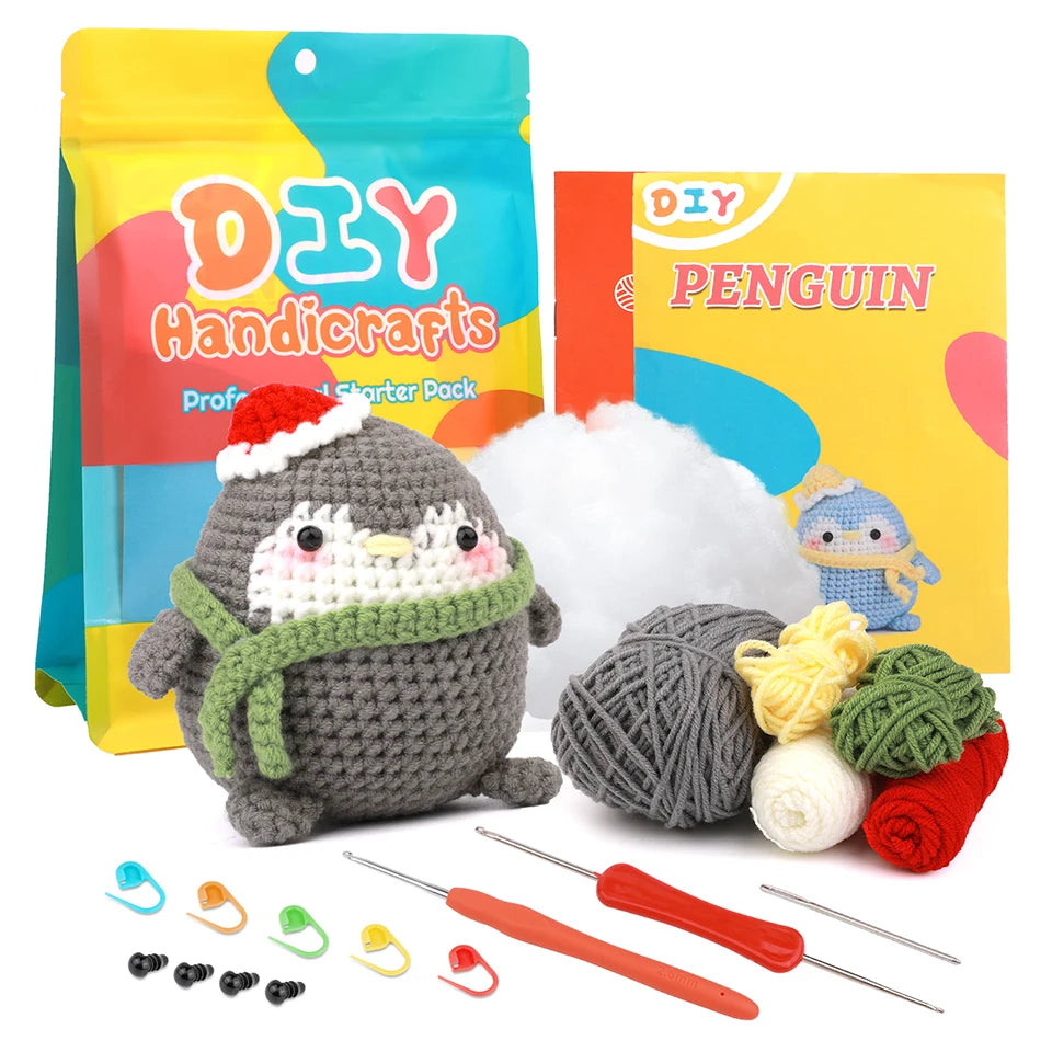 Penguin Crochet Kit – Beginner DIY Knitting Set
