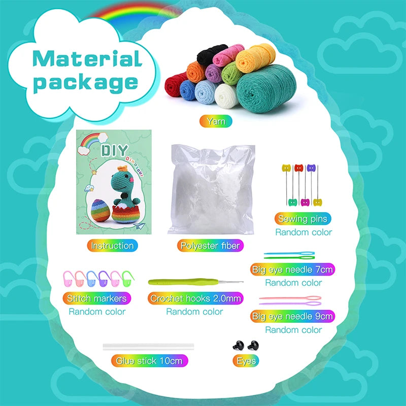 Dinosaur – Handmade Wool Doll & Ornament DIY Set