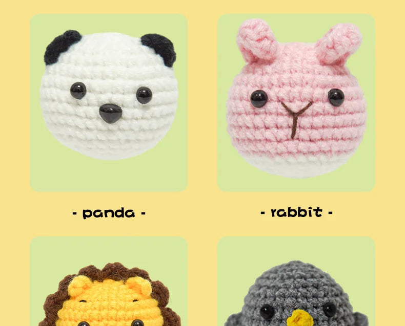 8-Piece Animal Crochet Kit for Beginners