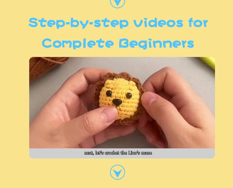 8-Piece Animal Crochet Kit for Beginners