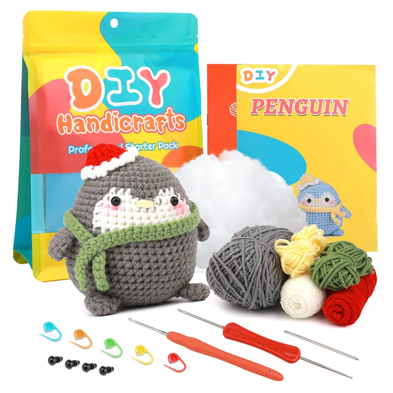 Penguin Crochet Kit – Beginner DIY Knitting Set