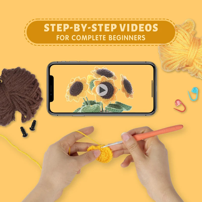 Tulip, Sunflower, Daisy & Lily DIY Yarn Set