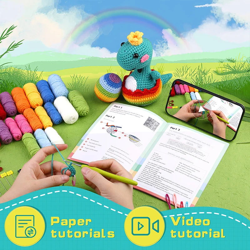 Dinosaur – Handmade Wool Doll & Ornament DIY Set