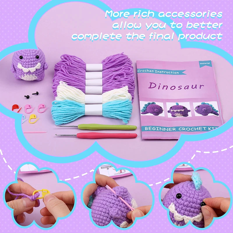 Dinosaur – Handmade Wool Doll & Ornament DIY Set
