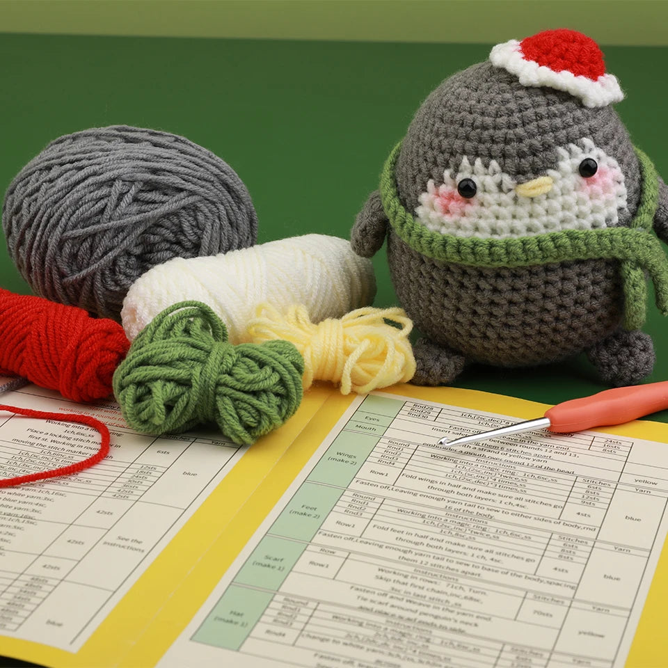Penguin Crochet Kit – Beginner DIY Knitting Set