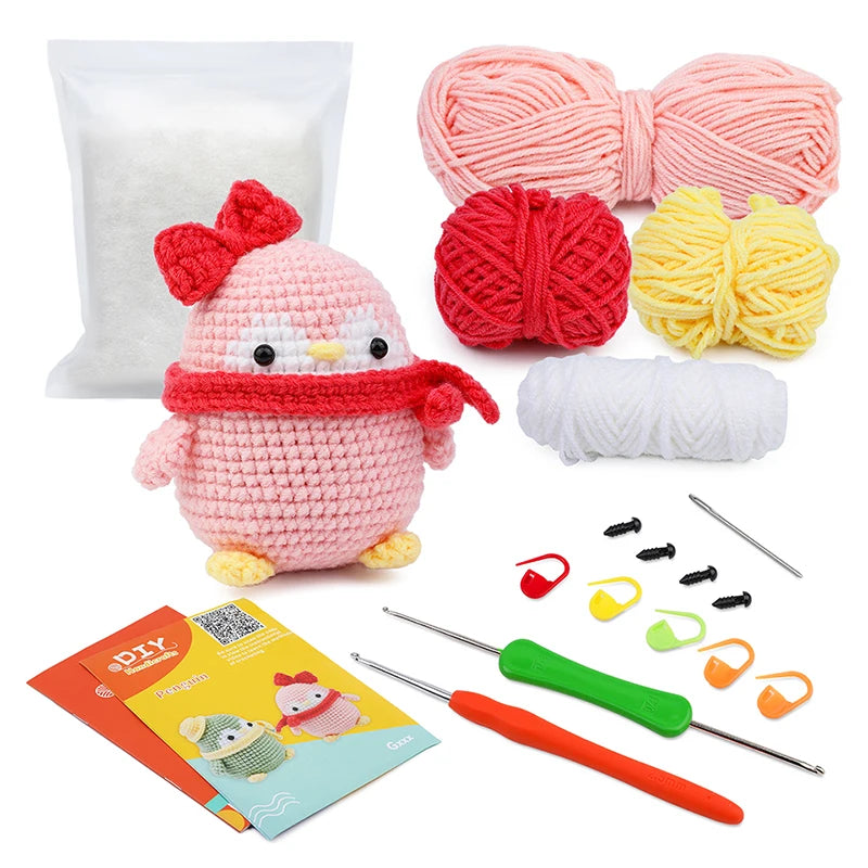 Penguin Crochet Kit – Beginner DIY Knitting Set