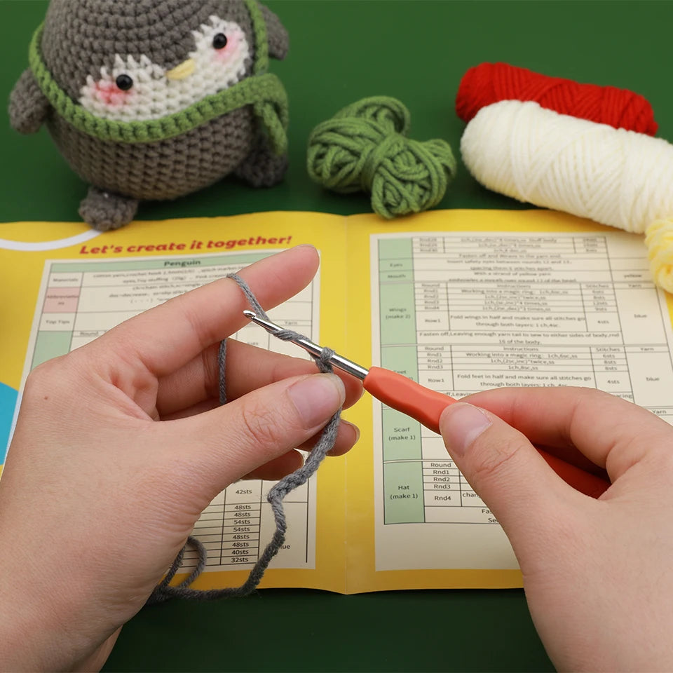 Penguin Crochet Kit – Beginner DIY Knitting Set