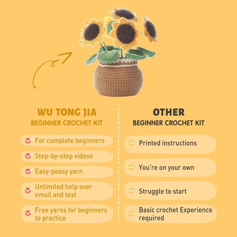 Tulip, Sunflower, Daisy & Lily DIY Yarn Set