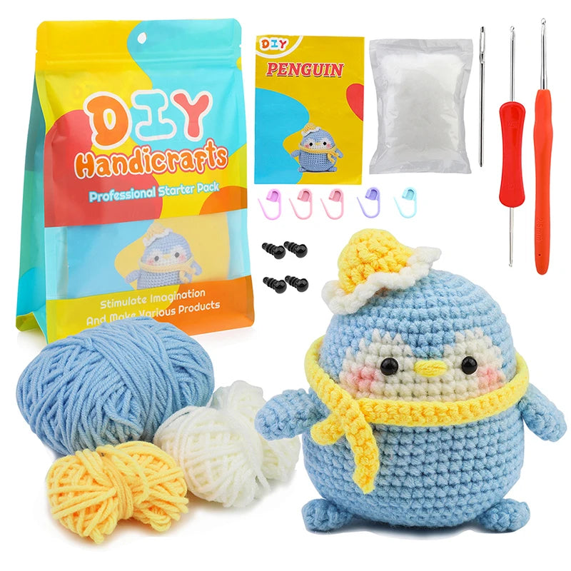 Penguin Crochet Kit – Beginner DIY Knitting Set