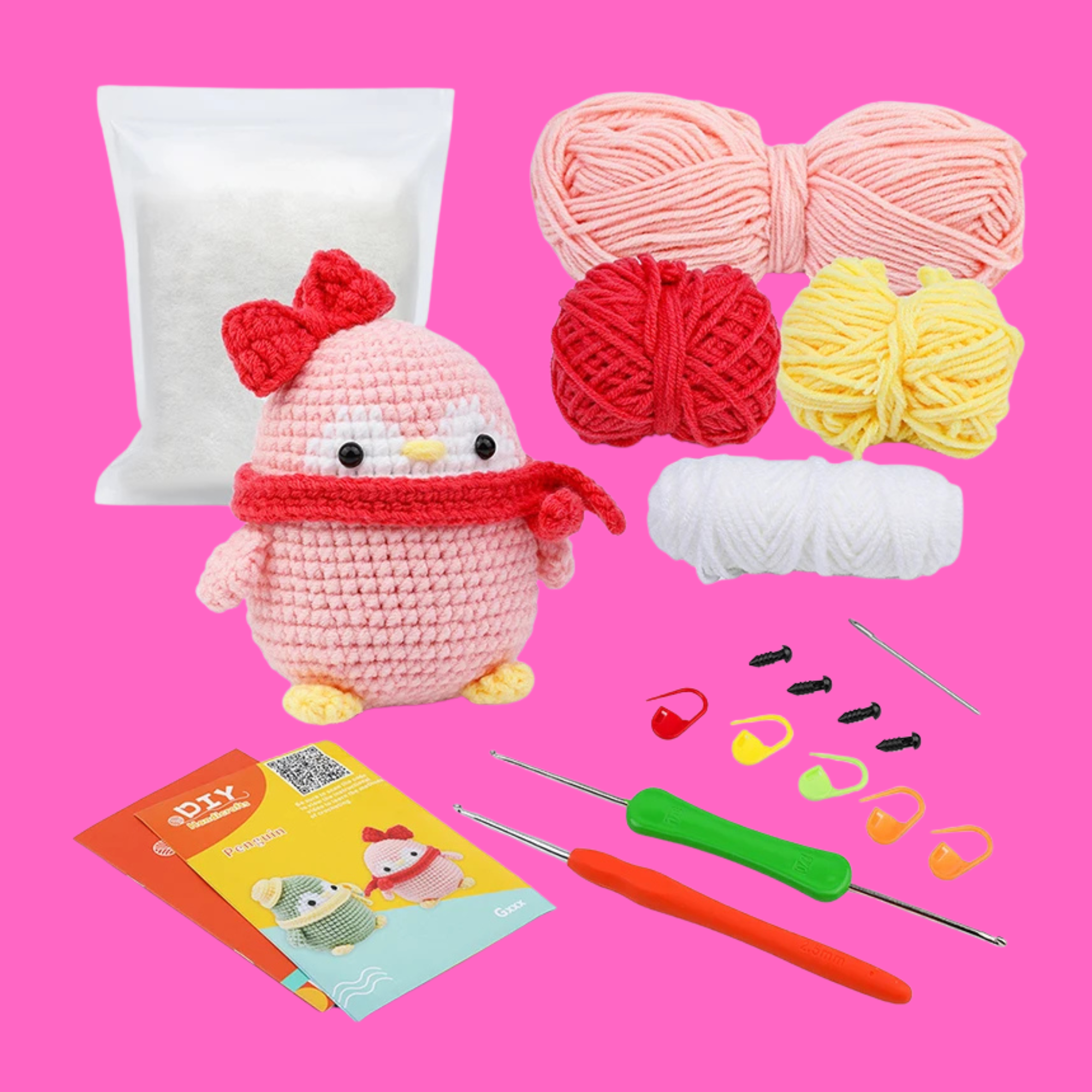 Penguin Crochet Kit – Beginner DIY Knitting Set