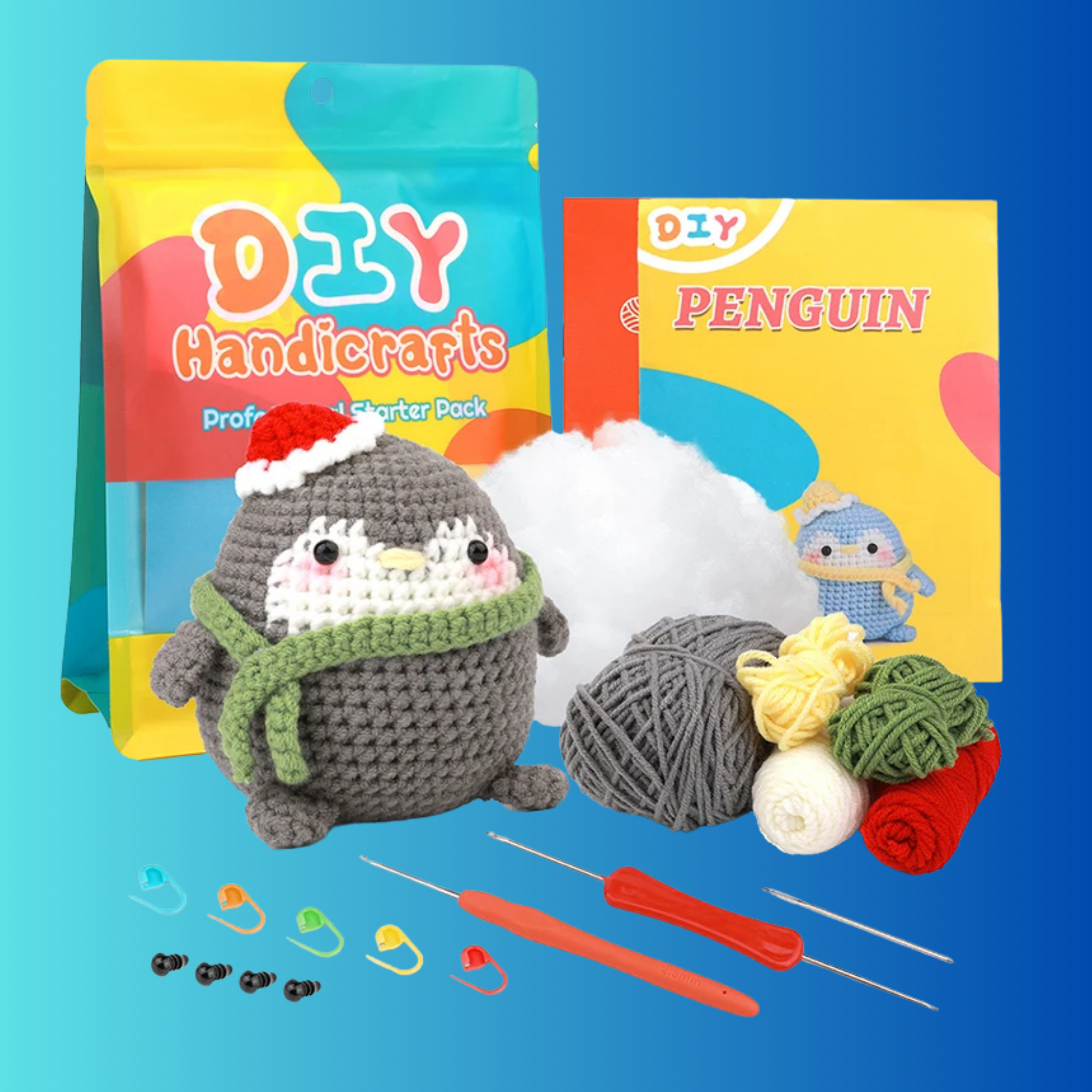 Penguin Crochet Kit – Beginner DIY Knitting Set