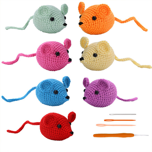 Colorful Mouse Hand-Crochet Material Kit